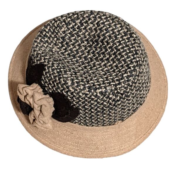 Toffee Apple tweed like fedora hat side flower OS - Picture 8 of 12